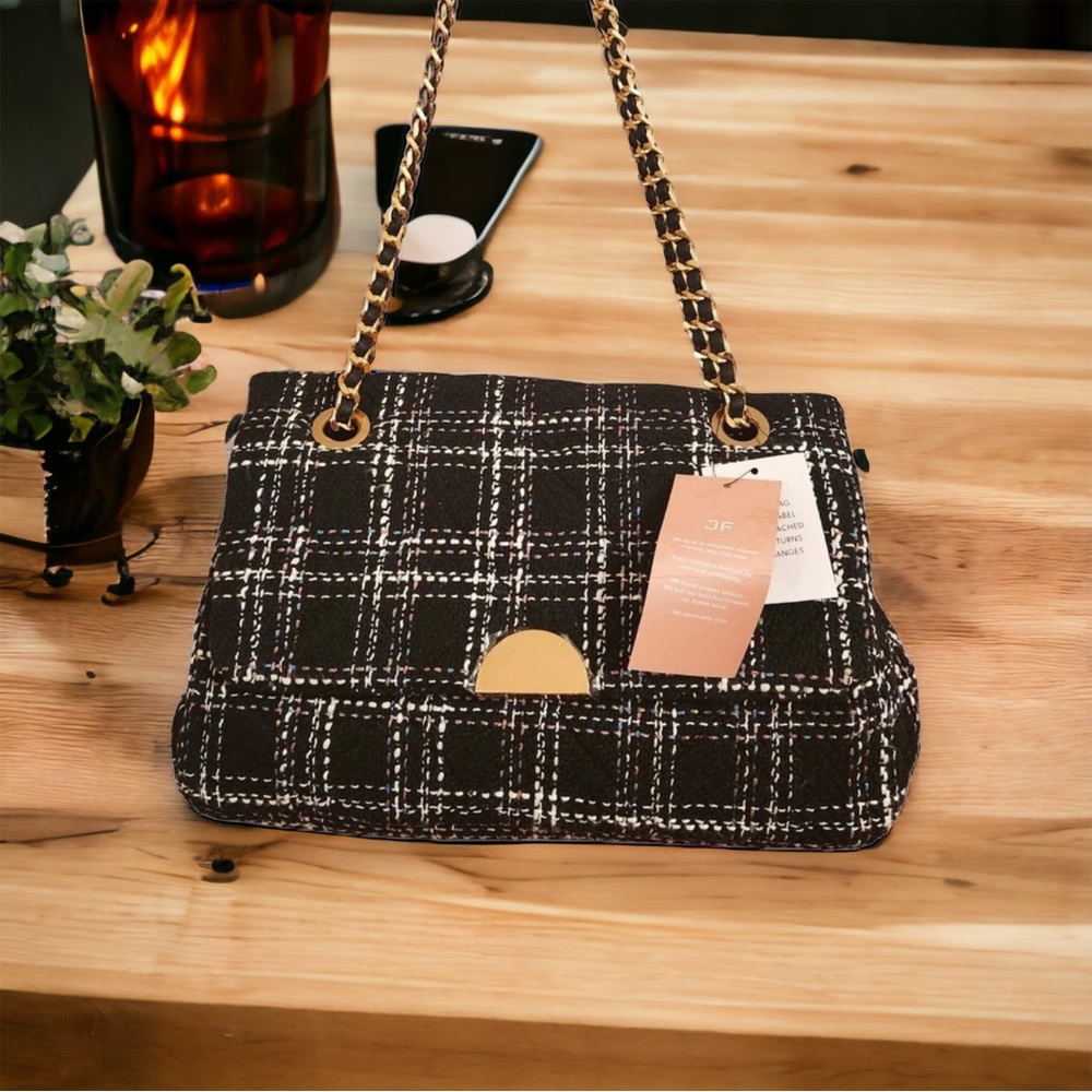 Brand new Just Fab Black Tweed Purse